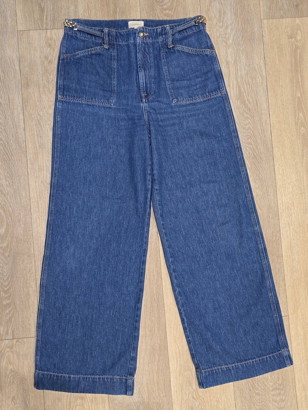 Favorite Daughter Wide-Leg Dark Blue Denim Jeans